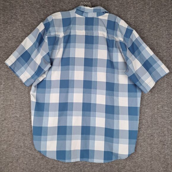 Orvis Shirt Men XL Blue Plaid Button Down Short Sleeve Fishing Hiking Tech - Picture 3 of 11